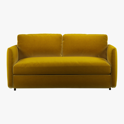 Made.com Custom MADE Fletcher 3 Seater Sofabed with Pocket Sprung Mattress, Saffron Yellow Velvet