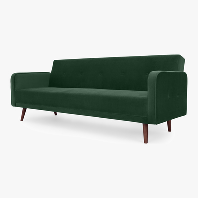 Made.com Chou Click Clack Sofa Bed, Velvet Pine Green