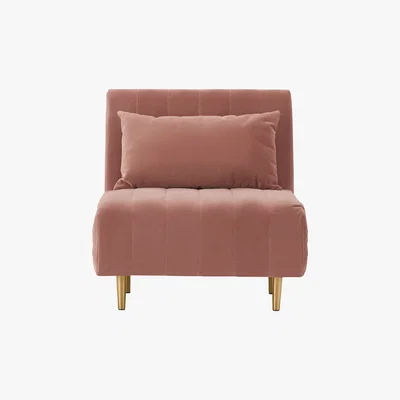 Made.com Bessie Single Sofa Bed, Blush Pink Velvet