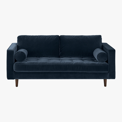 Made.com Scott Large 2 Seater Sofa, Navy Cotton Velvet