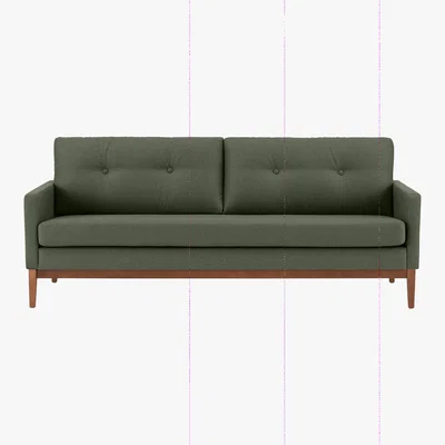 Made.com Edison 3 Seater Sofa, Textured Moss