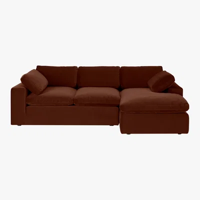 Made.com Samona Right Hand Facing Chaise End Sofa, Amber Velvet