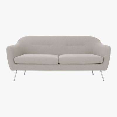 Made.com Reece 3 Seater Sofa, Mina Flint Grey with Metal Legs