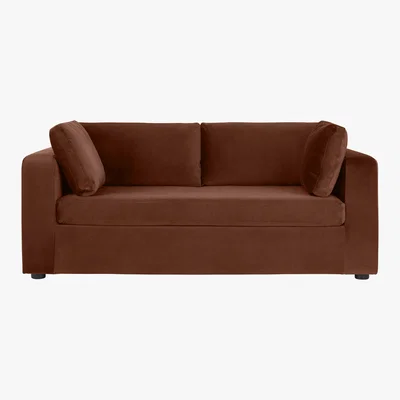 Made.com Mogen 3 Seat Sofa Bed, Warm Caramel Velvet