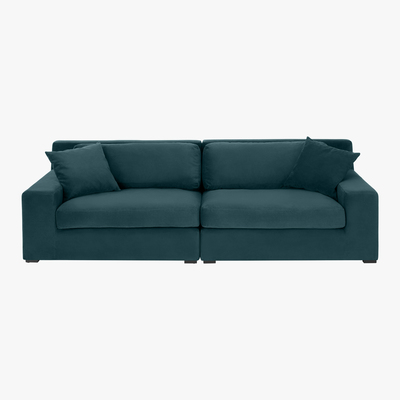 Made.com Delaney 3 Seater Sofa, Lagoon Blue Velvet