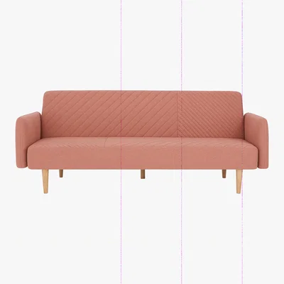 Made.com Ryson Click Clack Sofa Bed with Arms, Dusk Pink
