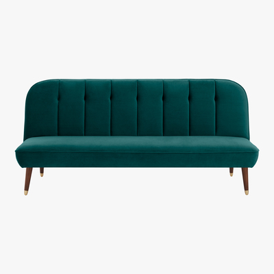 Made.com Margot Click Clack Sofa Bed, Velvet Seafoam Blue