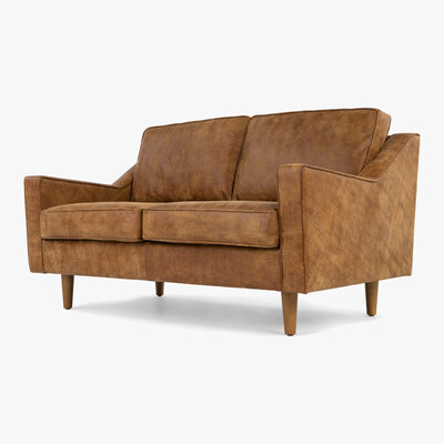 Made.com Dallas 2 Seater Sofa, Outback Tan Premium Leather
