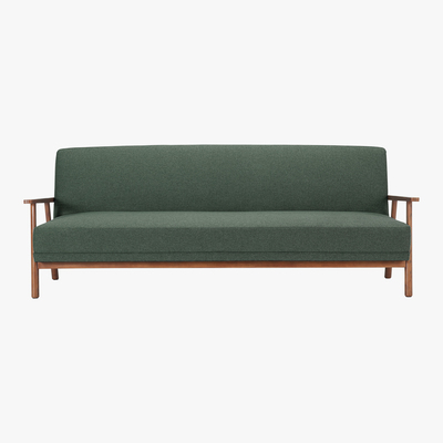 Made.com Lars Click Clack Sofa Bed, Darby Green and Walnut Stain