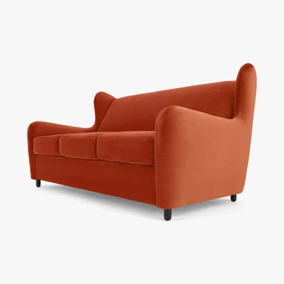 Made.com Rubens Sofabed, Velvet Flame Orange