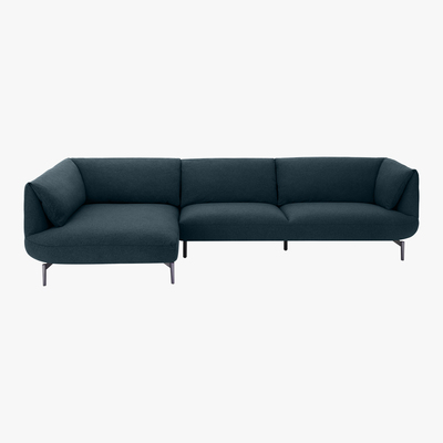 Made.com Inka Left Hand Facing Chaise End Corner Sofa, Aegean Blue