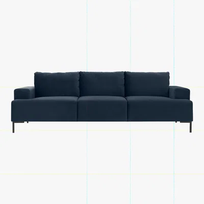 Made.com Frederik 3 Seater Sofa, Sapphire Blue Velvet