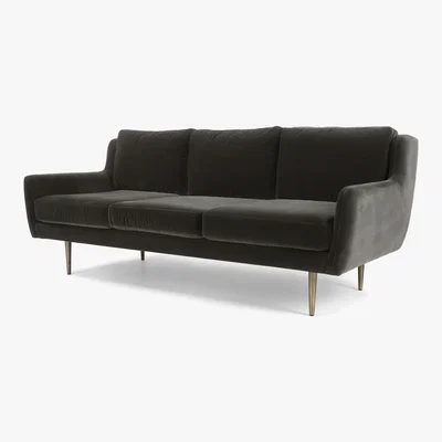 Made.com Simone 3 Seater Sofa, Concrete Cotton Velvet