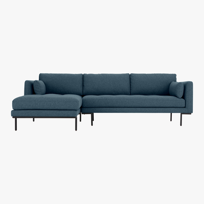 Made.com Harlow Left Hand Facing Chaise End Corner Sofa, Orleans Blue