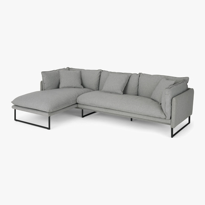 Made.com Malini Left Hand Facing Chaise End Corner Sofa, Mountain Grey