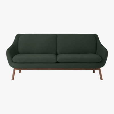 Made.com Oslo 3 Seater Sofa, Woodland Green with Dark Stained Legs