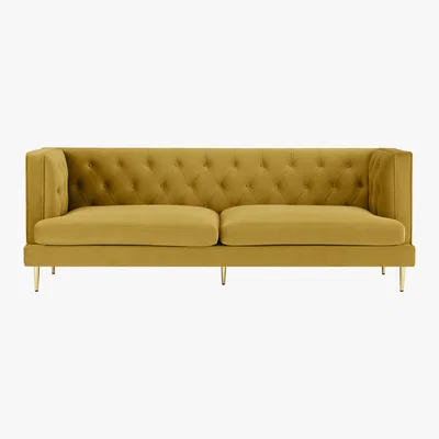 Made.com Goswell 3 Seater Sofa, Vintage Gold Velvet