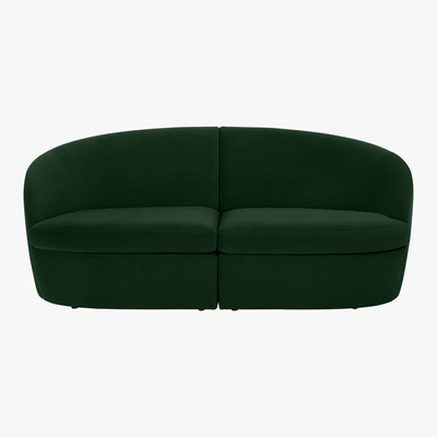 Made.com Reisa 2 Seater Sofa, Pine Green Velvet