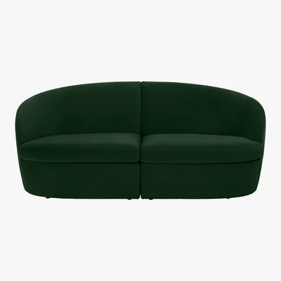 Made.com Reisa 2 Seater Sofa, Pine Green Velvet