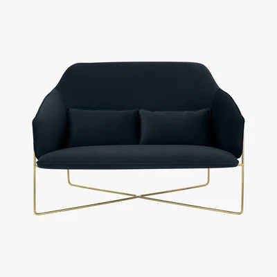 Made.com Stanley 2 Seater Sofa, Twilight Blue Velvet