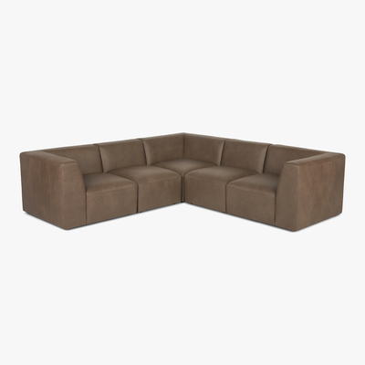 Made.com Juno 5 Seater Corner Sofa, Columbus Brown Leather