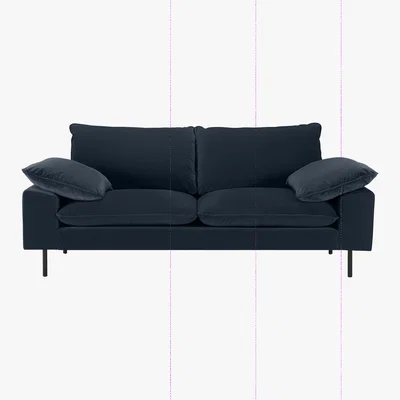 Made.com Fallyn Large 2 Seater Sofa, Navy Cotton Velvet