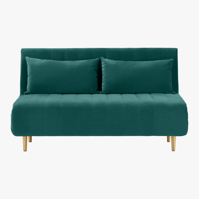 Made.com Bessie Large Double Sofa Bed, Seafoam Blue Velvet