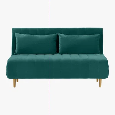 Made.com Bessie Large Double Sofa Bed, Seafoam Blue Velvet