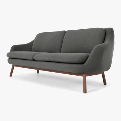Made.com Oslo 3 Seater Sofa, Marl Grey with Dark Stained Oak Legs