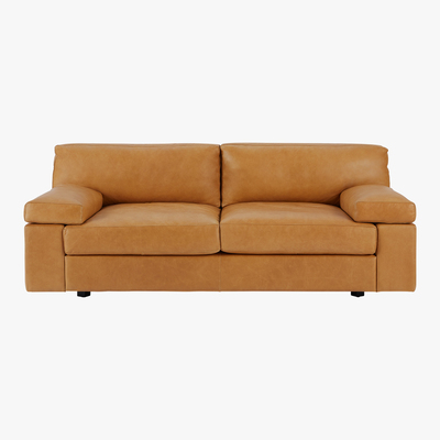 Made.com Gioffre Large 2 Seater Sofa, Courier Tan Premium Leather