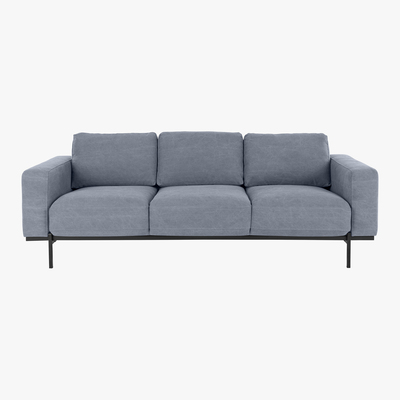 Made.com Jarrod 3 Seater Sofa, Washed Blue Cotton