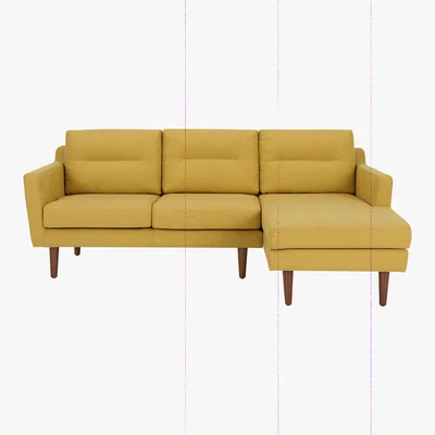 Made.com Walker Right Hand Facing Chaise Corner Sofa, Orleans Yellow
