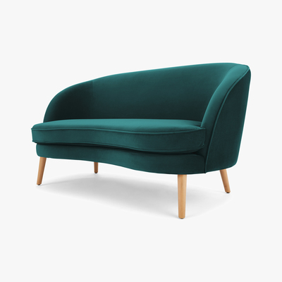 Made.com Gertie 2 Seater Sofa, Seafoam Blue Velvet