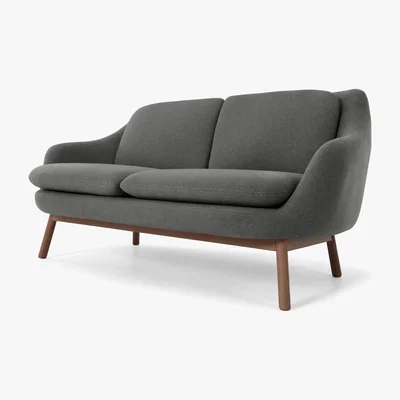 Made.com Oslo 2 Seater Sofa, Marl Grey with Dark Stained Oak Legs