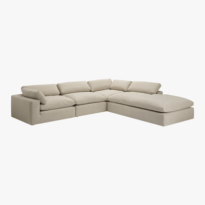 Made.com Samona Right Hand Facing Full Corner Sofa, Natural Cotton & Linen Mix