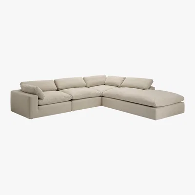 Made.com Samona Right Hand Facing Full Corner Sofa, Natural Cotton & Linen Mix