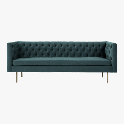 Made.com Julianne 3 Seater Sofa, Petrol Cotton Velvet