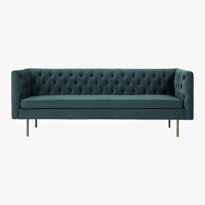 Made.com Julianne 3 Seater Sofa, Petrol Cotton Velvet