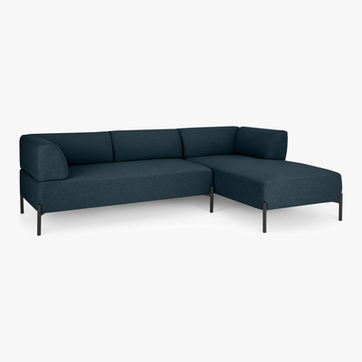 Made.com Made Essentials Kiva Right Hand Facing Chaise End Corner Sofa, Aegean Blue