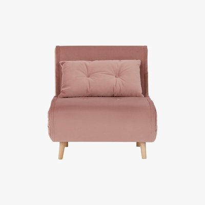 Made.com Haru Single Sofa Bed, Velvet Vintage Pink