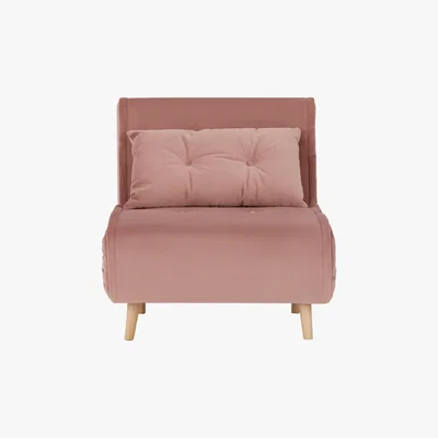 Made.com Haru Single Sofa Bed, Velvet Vintage Pink