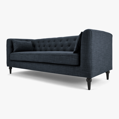 Made.com Flynn 3 Seat Sofa, Atlantic Blue Linen Mix