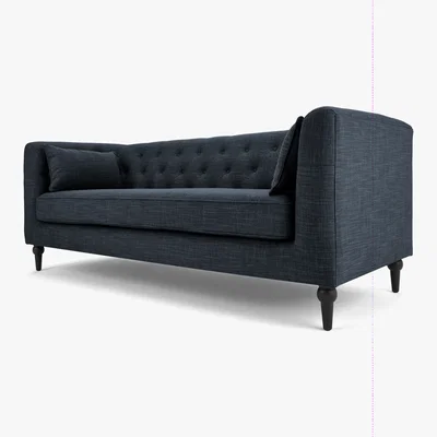 Made.com Flynn 3 Seat Sofa, Atlantic Blue Linen Mix