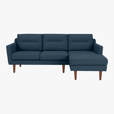 Made.com Walker Right Hand Facing Chaise Corner Sofa, Orleans Blue