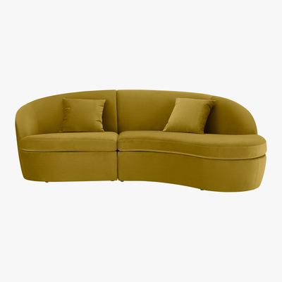 Made.com Reisa Right Hand Facing Chaise End Sofa, Vintage Gold Velvet