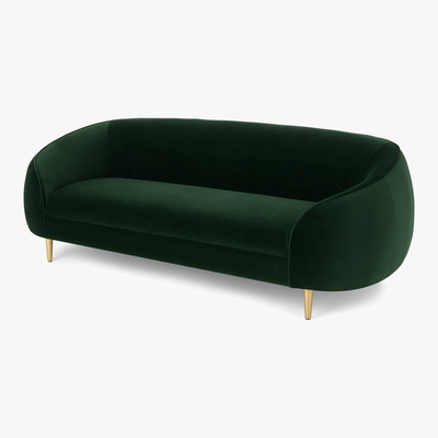 Made.com Trudy 3 Seater Sofa, Pine Green Velvet