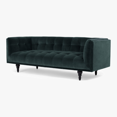 Made.com Connor 3 Seater Sofa, Petrol Cotton Velvet