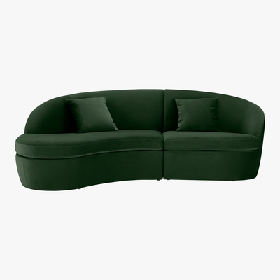 Made.com Reisa Left Hand Facing Chaise End Sofa, Pine Green Velvet