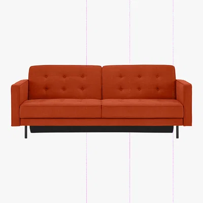 Made.com Rosslyn Click Clack Sofa Bed with Storage, Sedona Orange