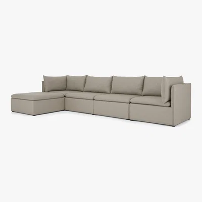 Made.com Victor 4 Seat Corner Sofa With Multi Storage, Portland Grey